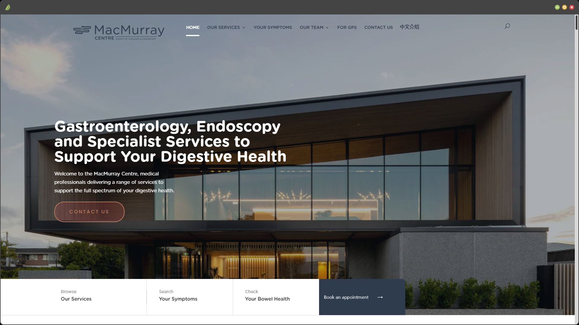 MacMurray homepage by laptop size