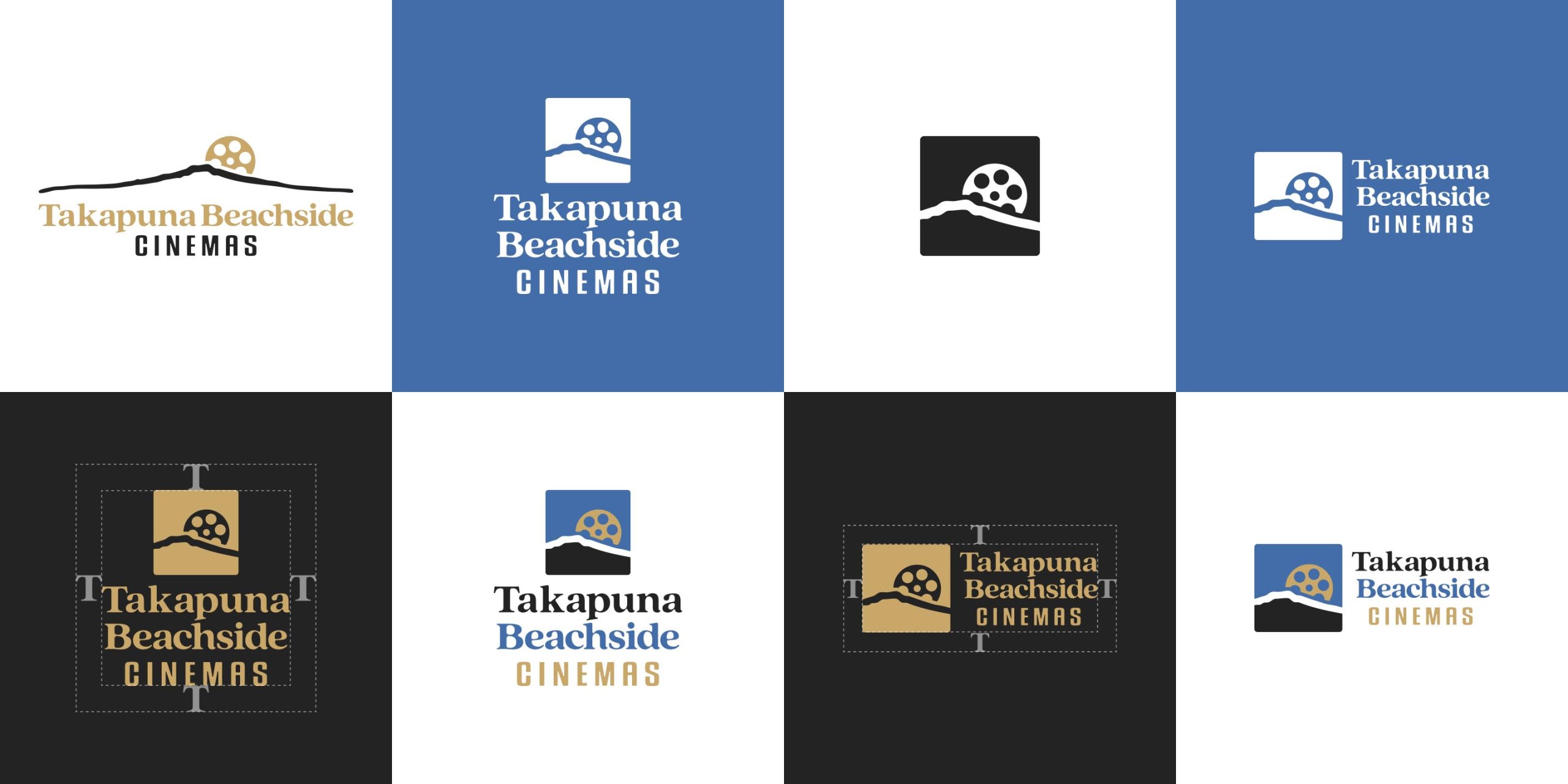 8 different logos for Takapuna Beachside Cinemas