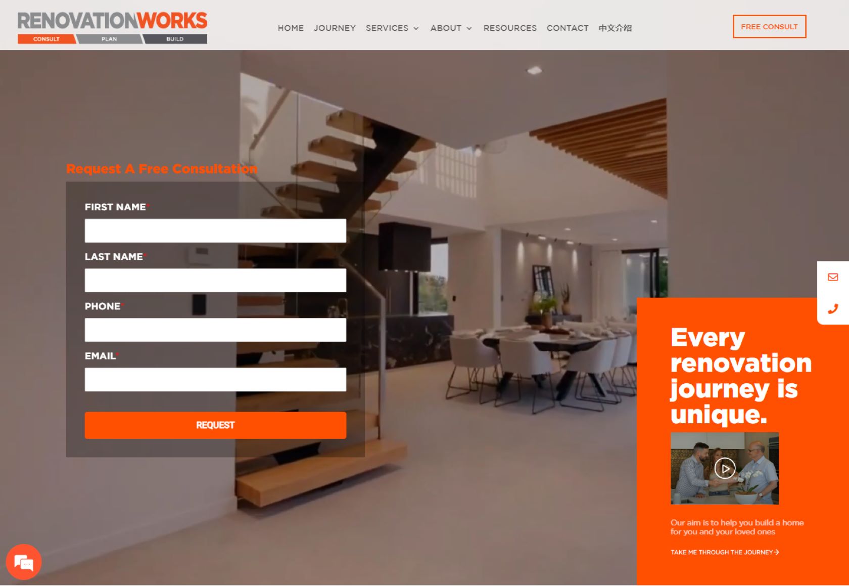 Renovation works contact webpage