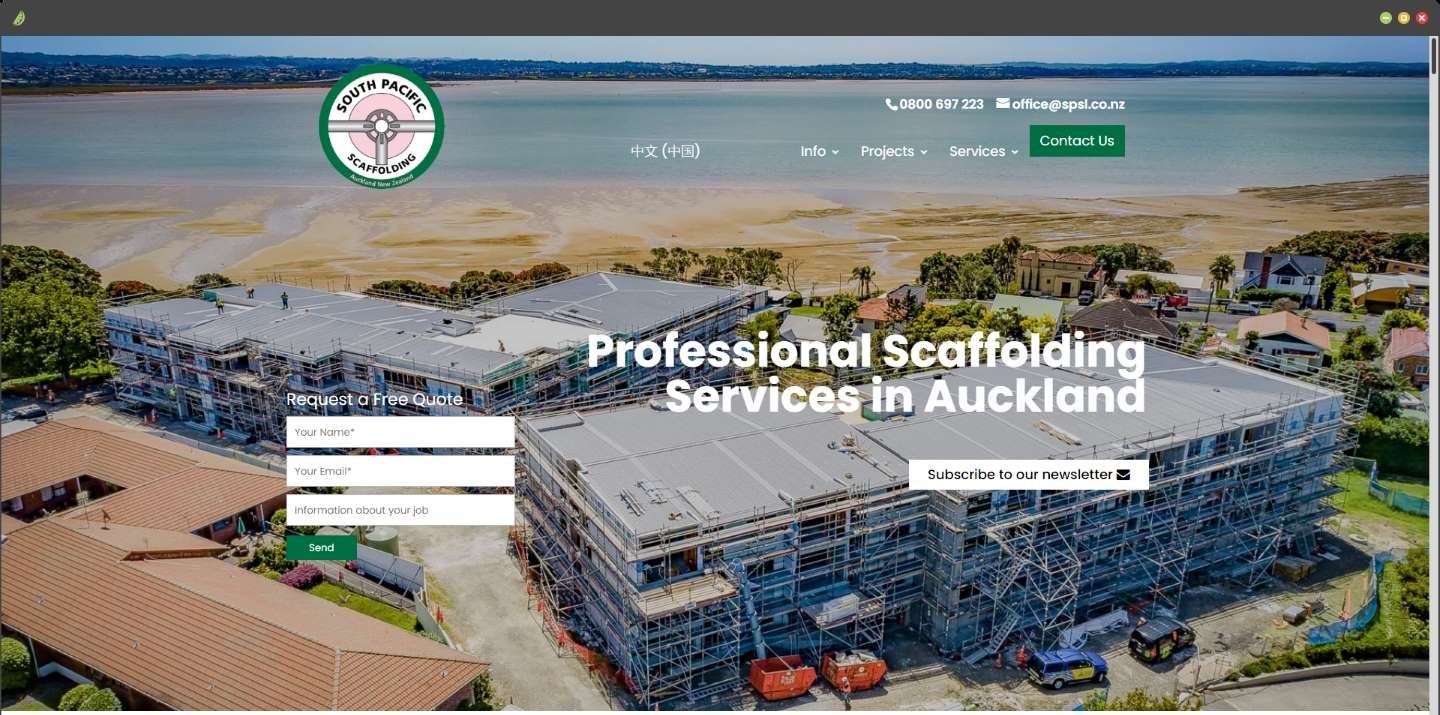 South Pacific scaffolding homepage